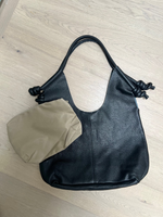 Black Leather Shoulder Tote | Knots