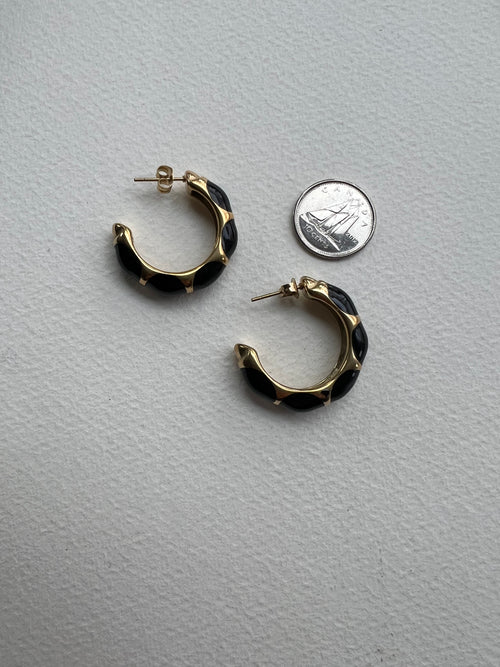 Black and Gold Earrings | Leah