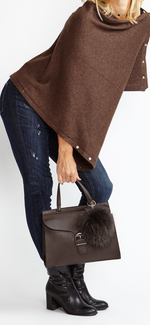 Cashmere Poncho Mushroom Brown | Grizzly