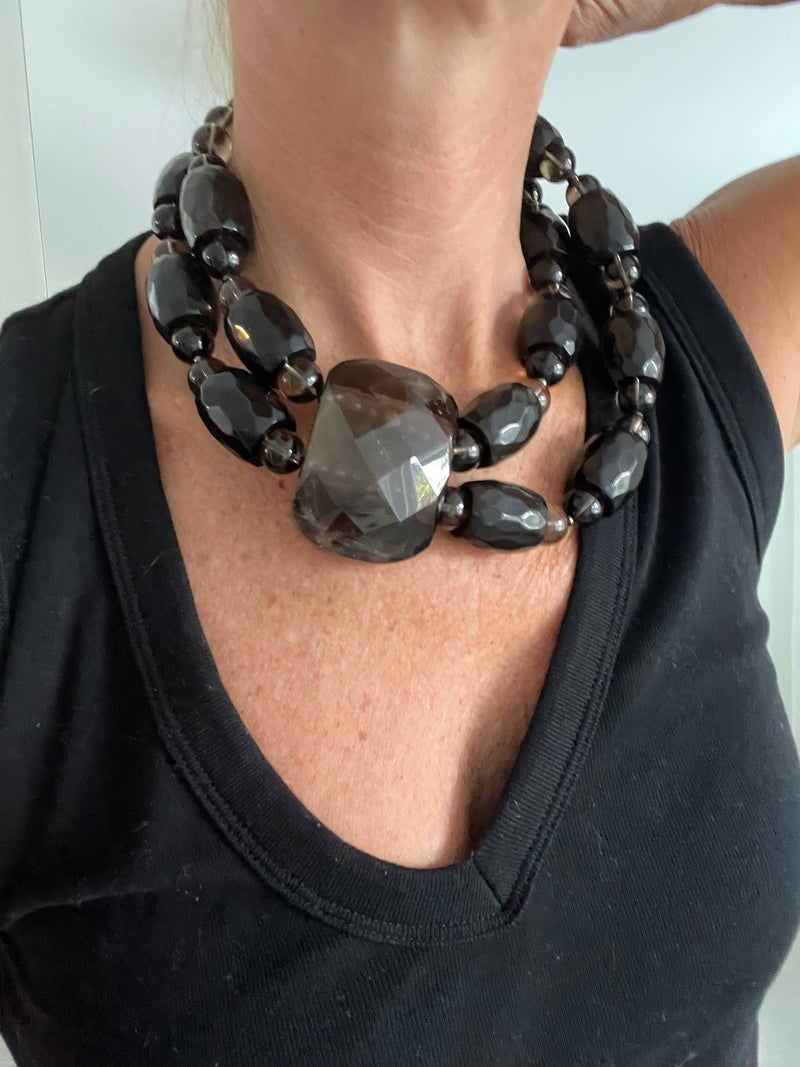 Vintage Armani Smoky Resin Necklace