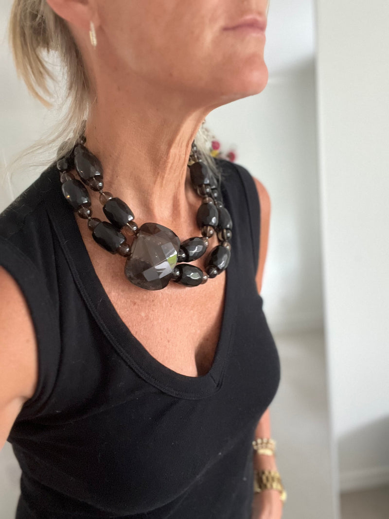 Vintage Armani Smoky Resin Necklace