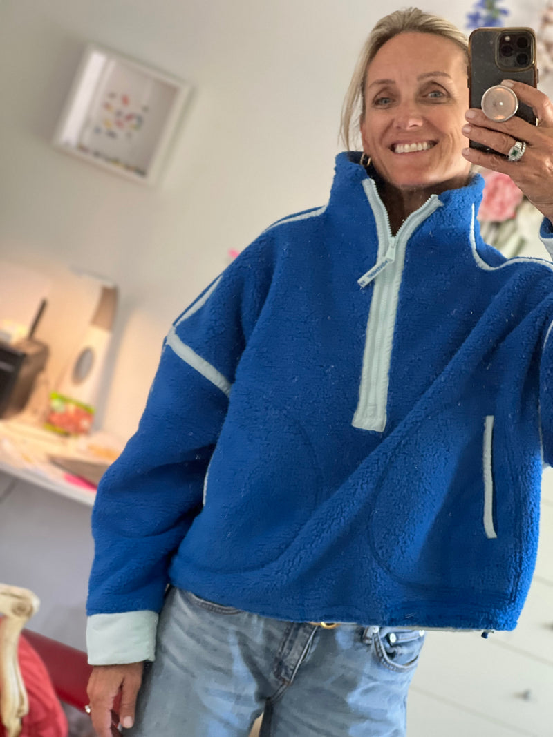 Free People Blue Fleece