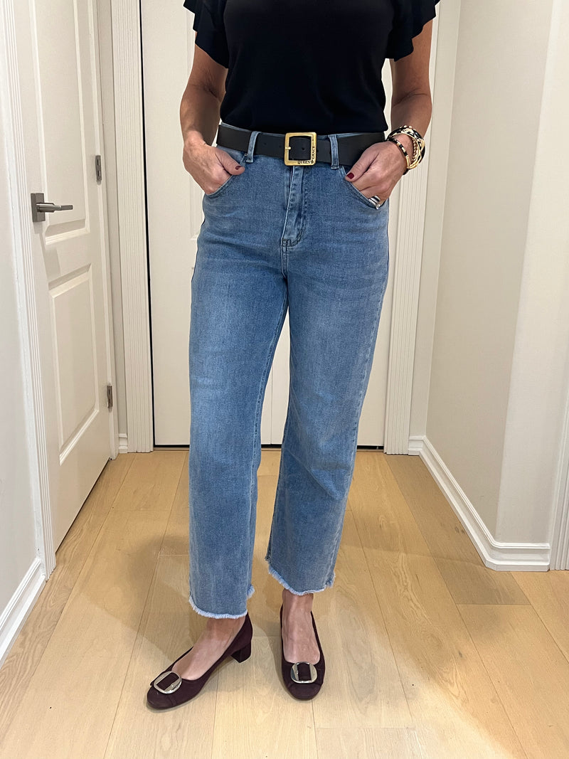 Frayed Jeans Light Wash