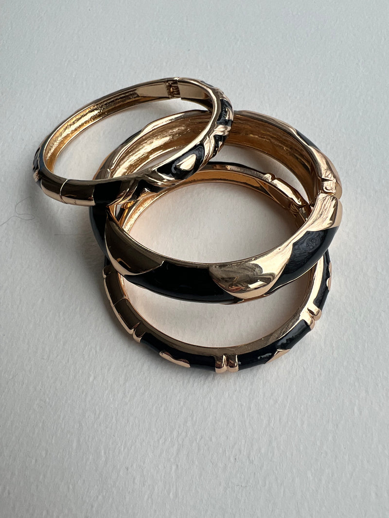 Enamel Bracelets | Gold + Black