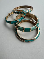 Enamel Bracelets | Gold + Turquoise