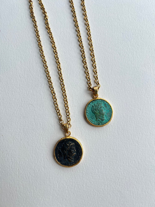 Italian Coin Necklace | Caesar