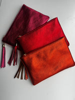 Metallic Leather Crossbody Clutch | Four colours