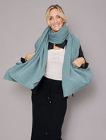 Cashmere Blanket Travel Wrap Turquoise Blue | Mineral