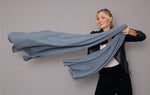 Cashmere Blanket Travel Wrap Jeans Blue