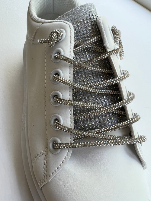 Shoes Sequinned Laced White Runner