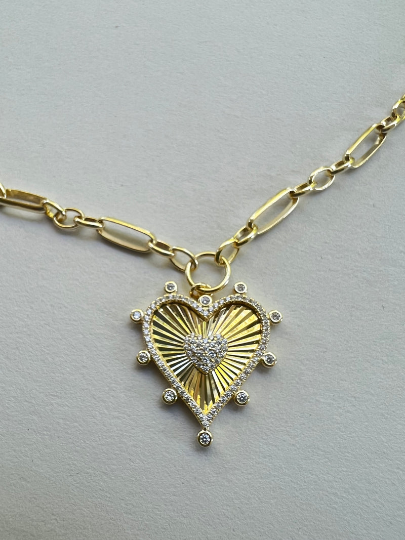Multilink Gold Heart Necklace | Gia