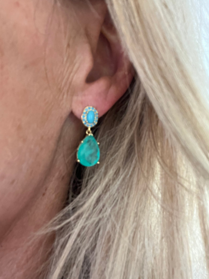 Aqua and Turquoise Earring | Sasha