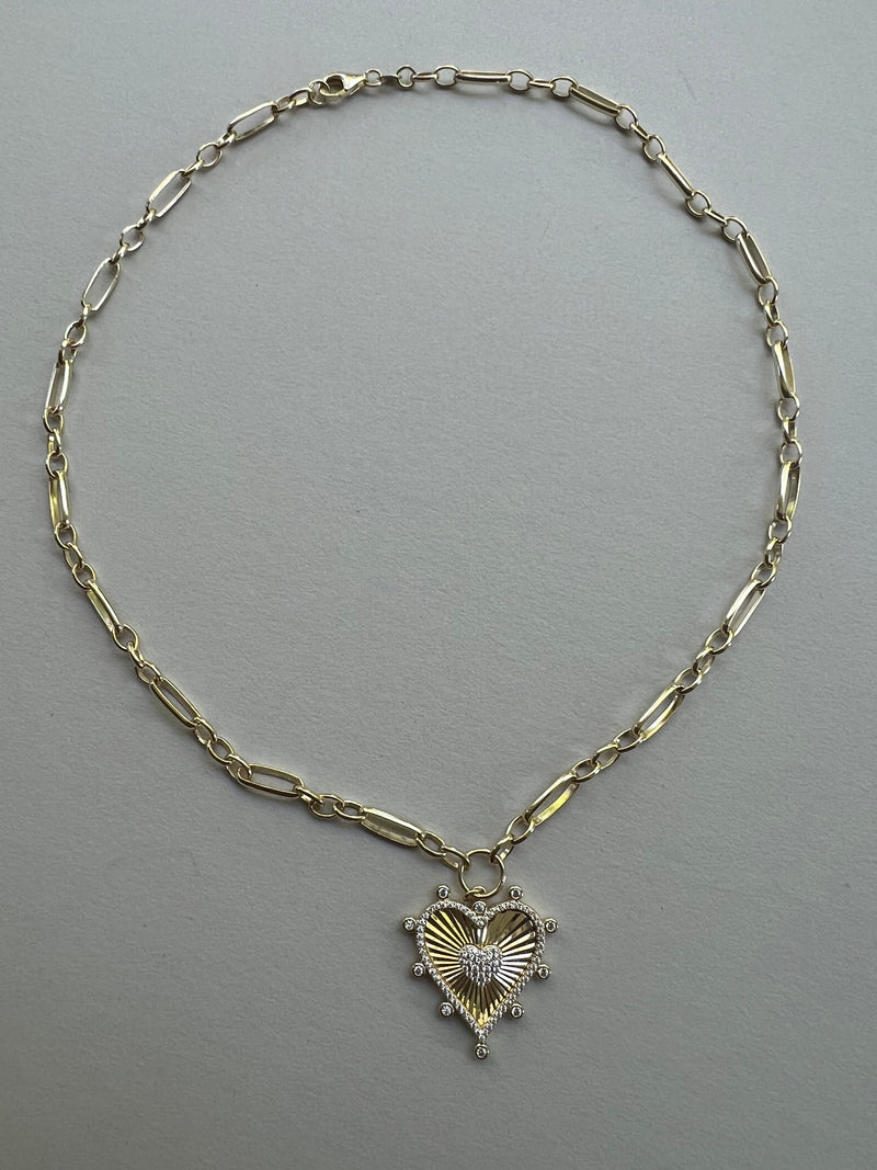Multilink Gold Heart Necklace | Gia