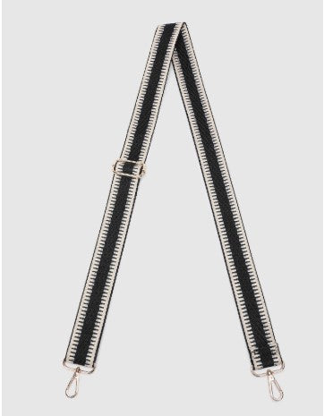 Narrow Purse Strap | Black and Cream | Kiki
