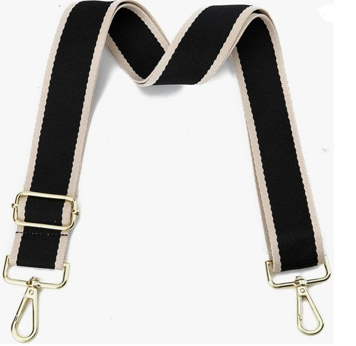 Narrow Purse Strap | Black and Cream