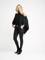 Black Cashmere Poncho | Back in Stock