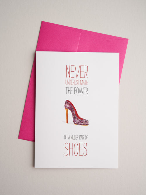 IN-F-13-39 Killer shoes - Greeting Cards - Queen & Grace