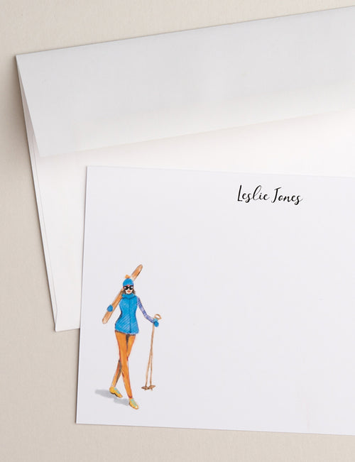 BLUE SKIER | Flat Panel Cards - [product_type] - Queen & Grace