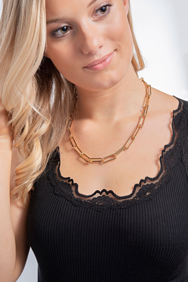 Gold Paperclip Necklace | Fay