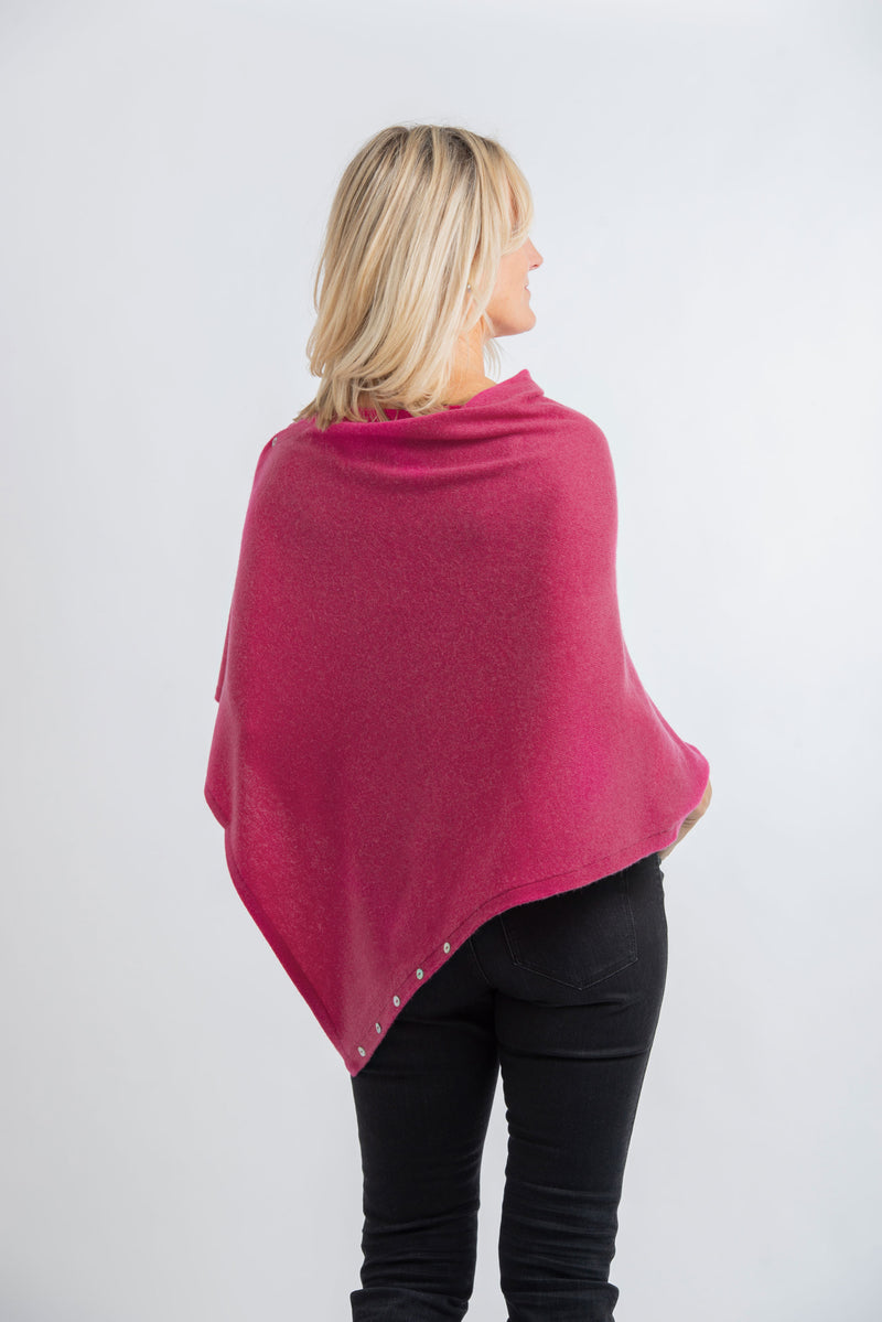 Pink on sale cashmere poncho