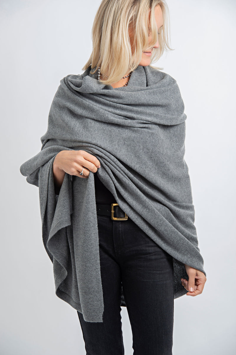 Cashmere Blanket Travel Wrap Dark Grey | Thunder