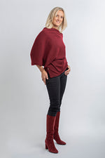 Cashmere Poncho Rich Burgundy | Shiraz