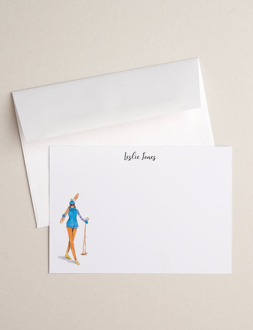 BLUE SKIER | Flat Panel Cards - [product_type] - Queen & Grace