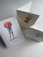 Boxed Thank You Cards - Blue Dress Flowers