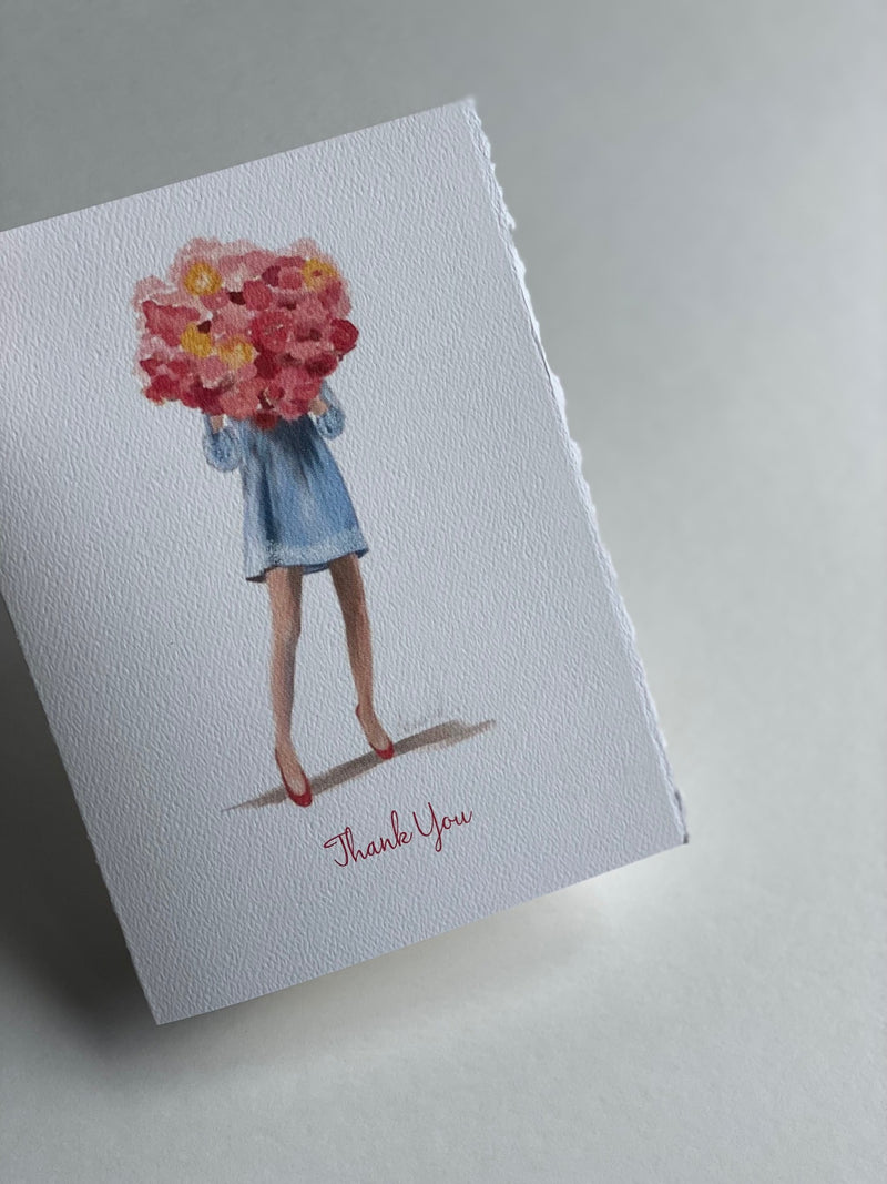 Boxed Thank You Cards - Blue Dress Flowers