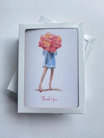 Boxed Thank You Cards - Blue Dress Flowers