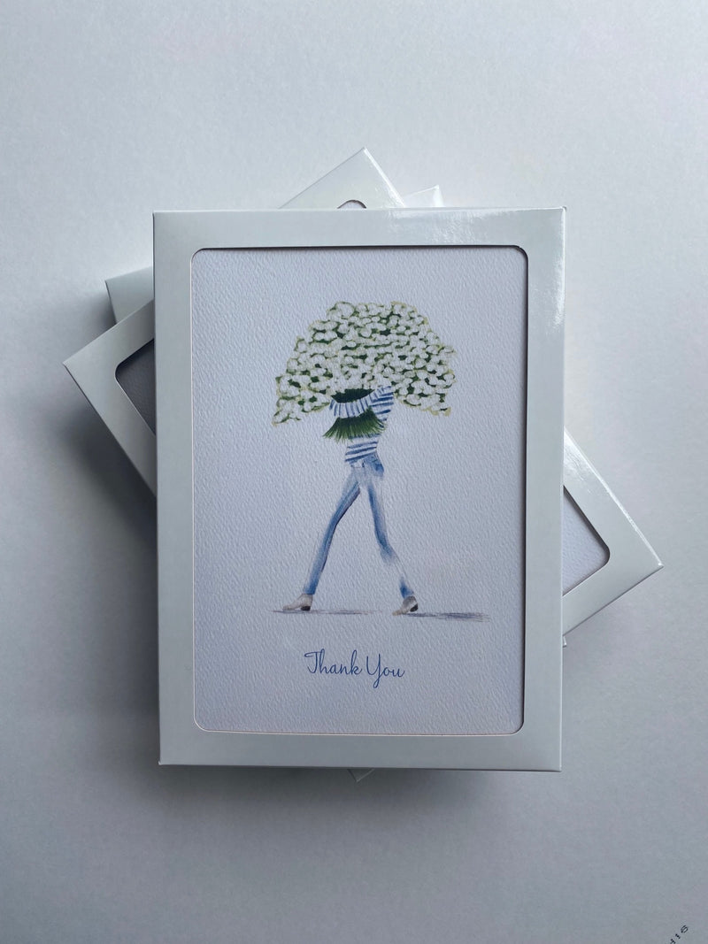 Boxed Thank You Cards - Jeans Flowers