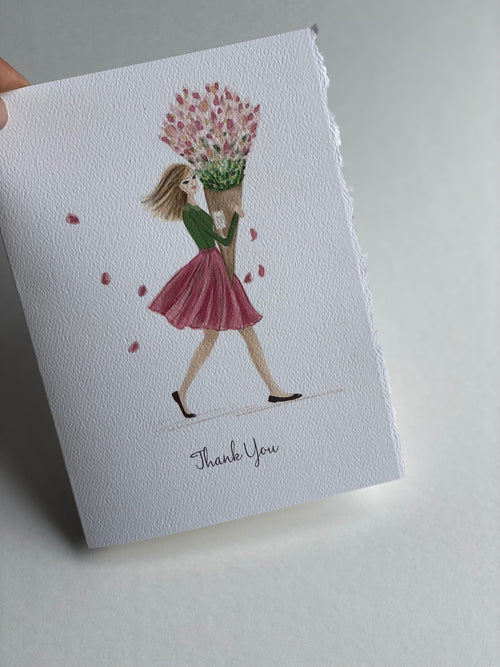 Boxed Thank You Cards - Pink Skirt Flowers