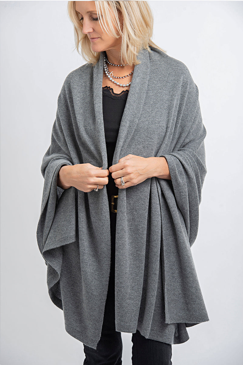 Cashmere Blanket Travel Wrap Dark Grey | Thunder