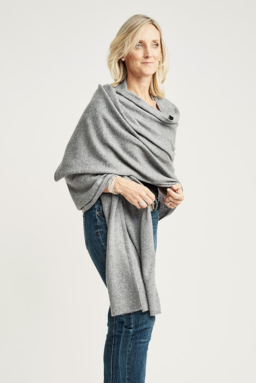 Medium Grey Lightweight Wrap - Cashmere - Queen & Grace