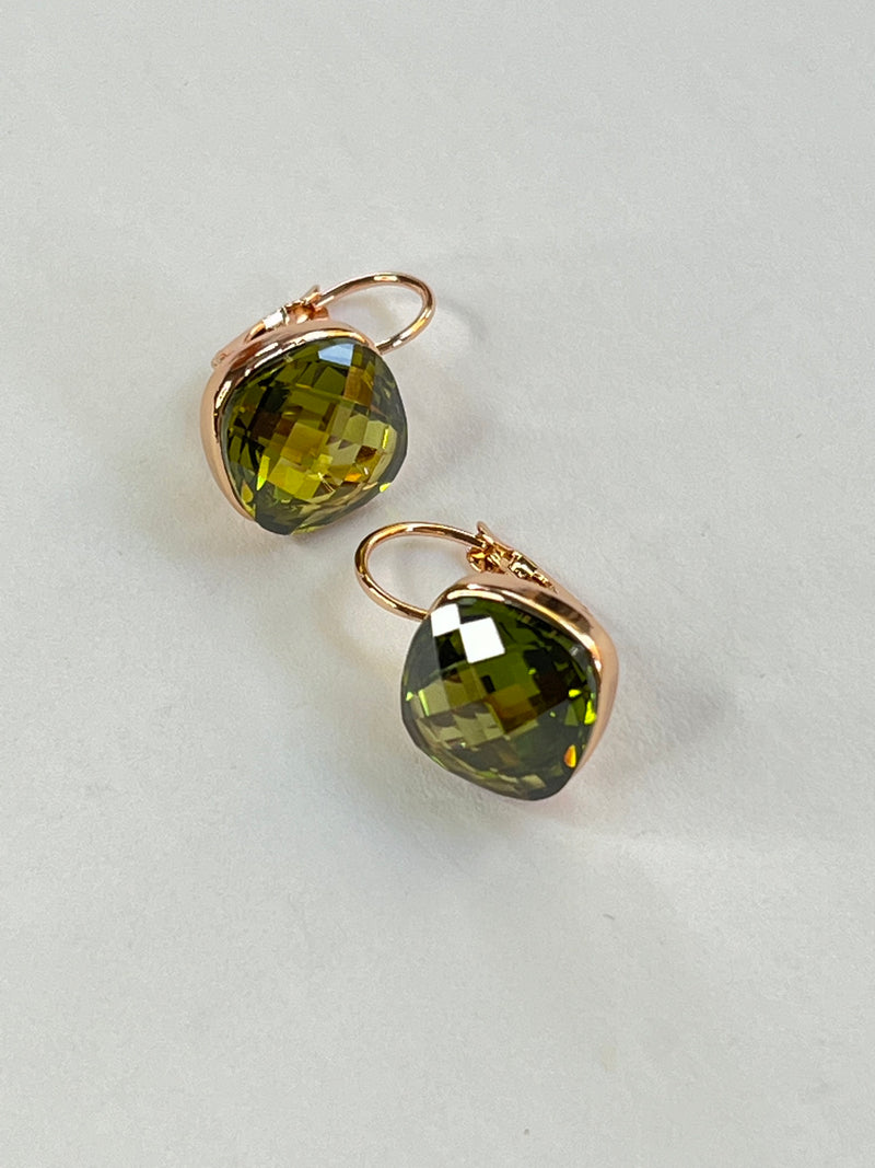 Choker Cut Earrings | Green Topaz