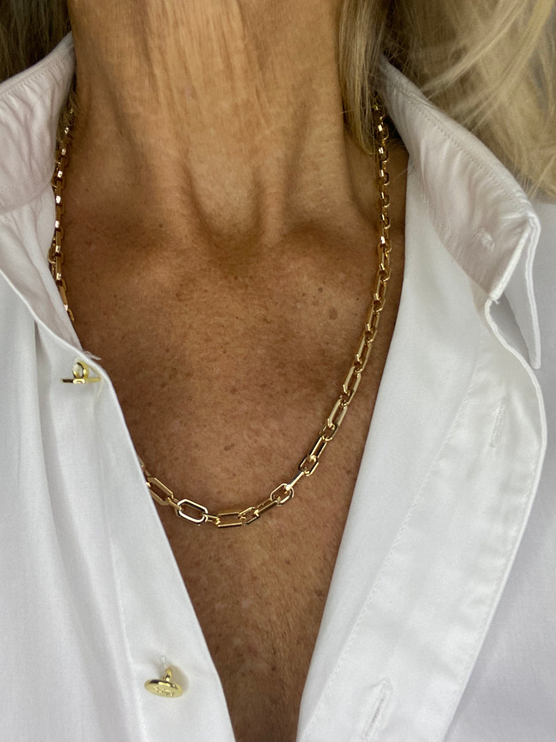 Square Link Gold Necklace | Nora Taylor