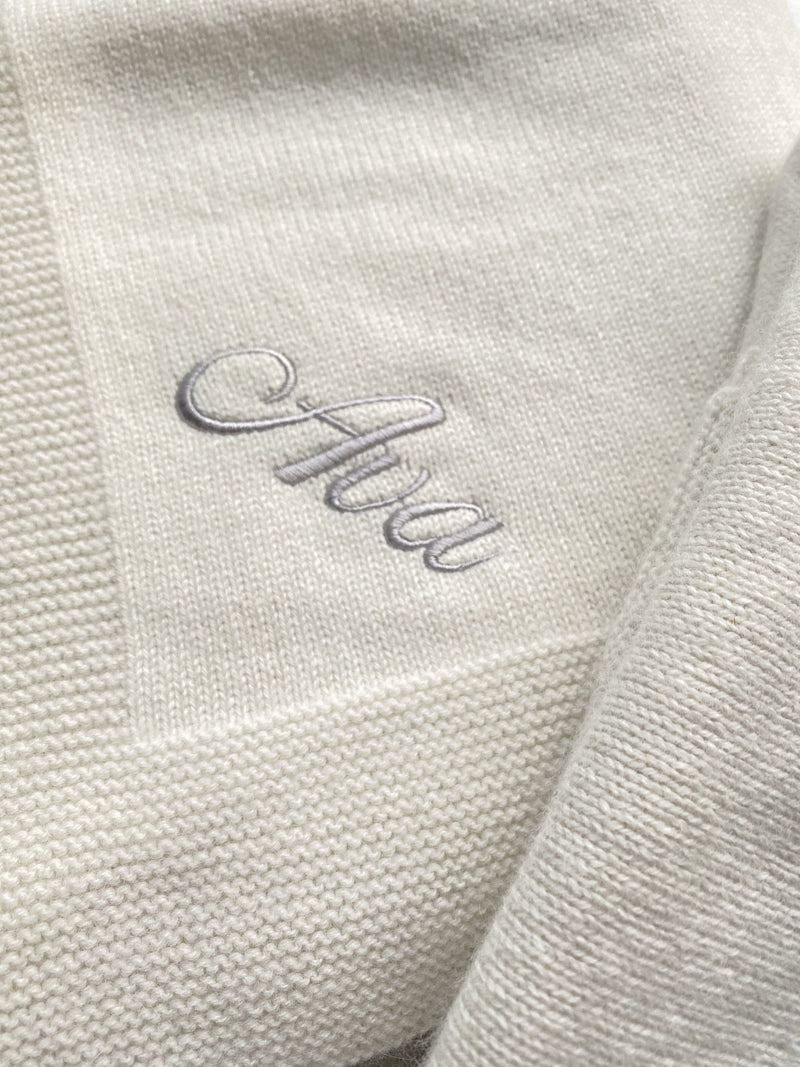 100% Cashmere Baby Blanket | Cream