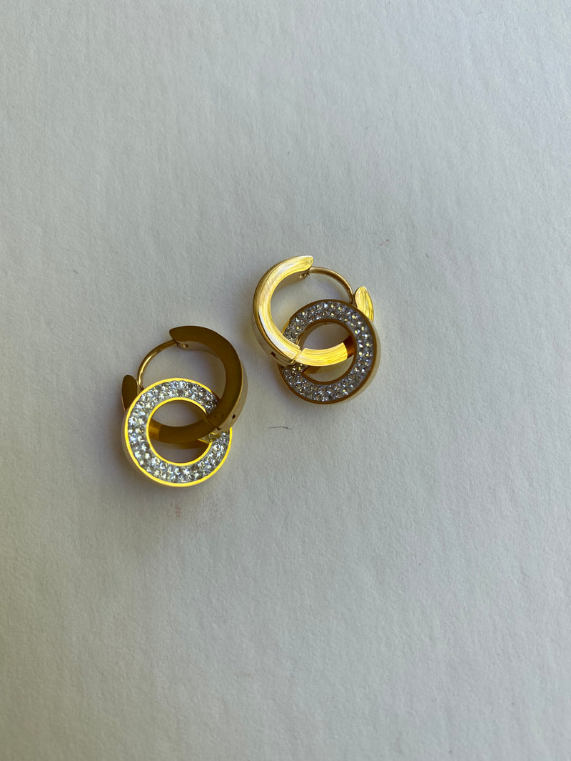 Double Ring Earrings | Gold LAST PAIR