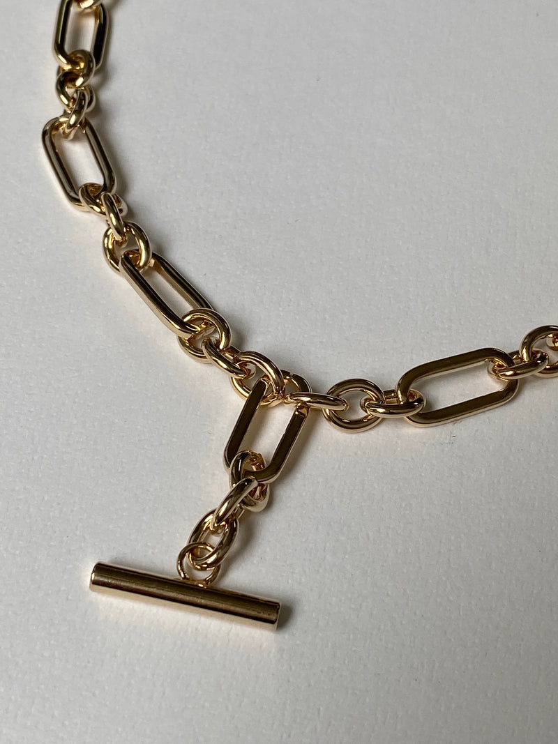 9ct Rose Gold, 50cm Belcher Chain With T-bar Fob | Stewart Dawsons