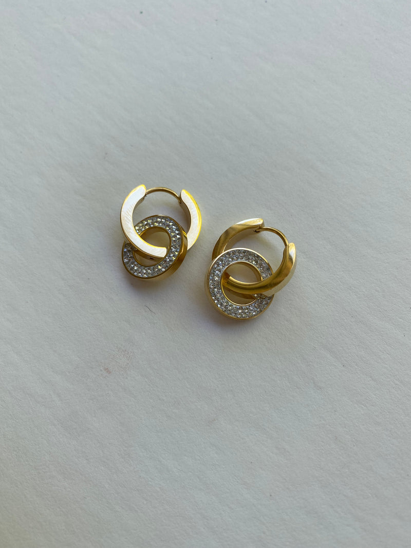 Double Ring Earrings | Gold LAST PAIR