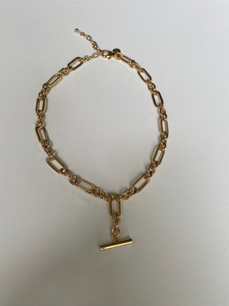 Gold Multi Link T Bar Necklace | Mallorca