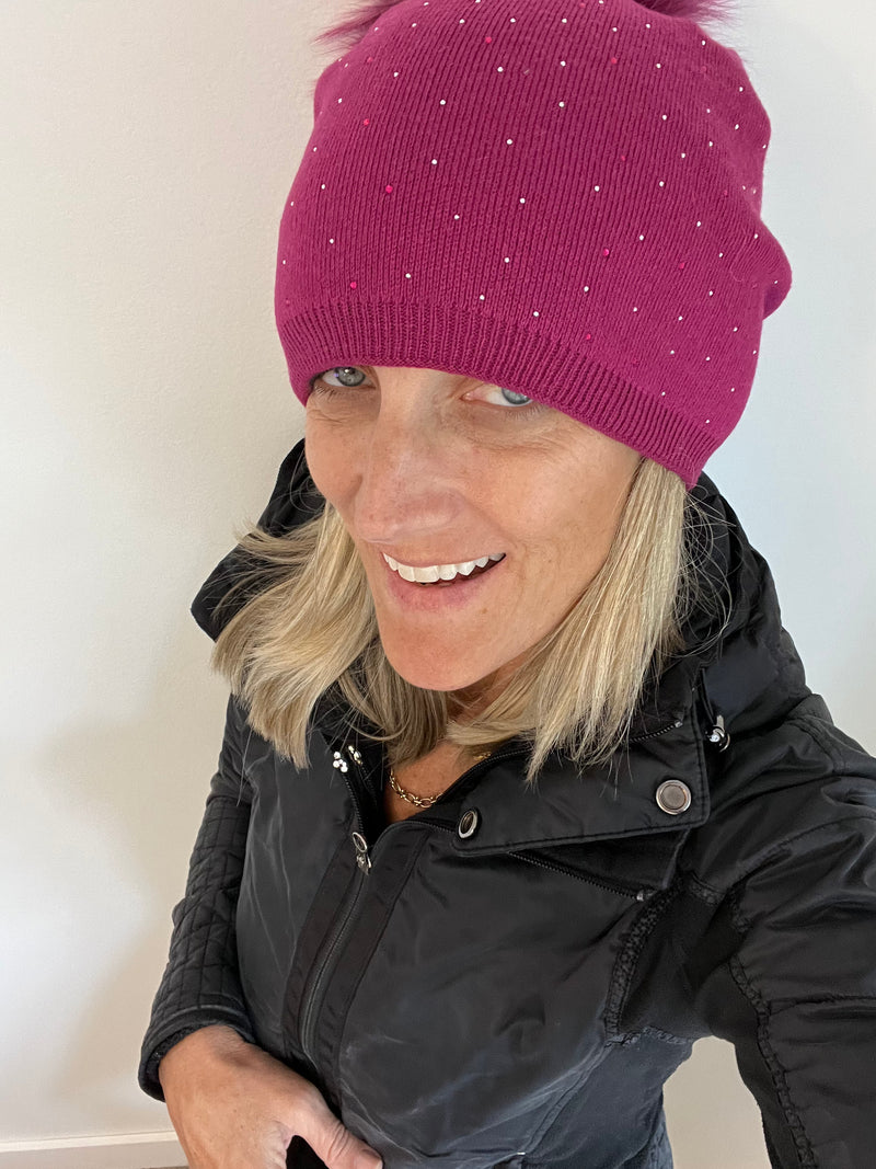 Pink Italian Toque | Tiny Crystals