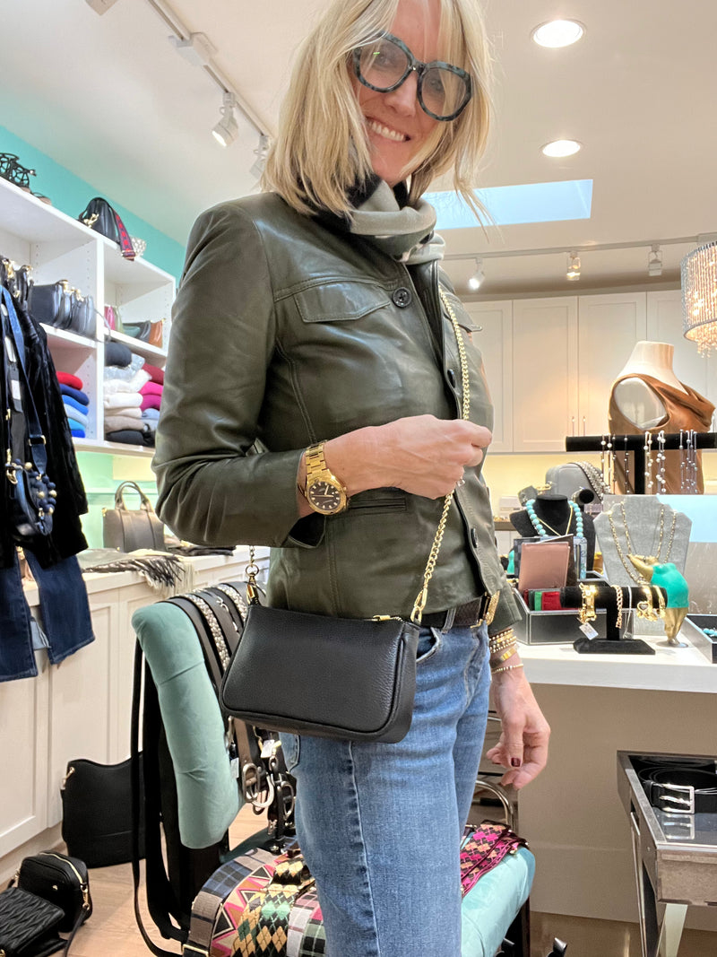 Mini Leather Crossbody Handbag