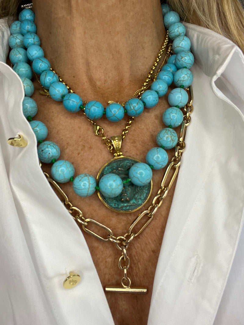 Turquoise Bead Necklace Joy QUEEN GRACE