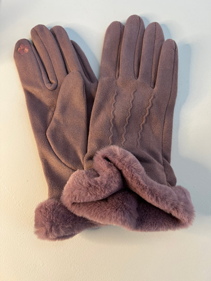 Ladies Gloves | Pink Faux Fur
