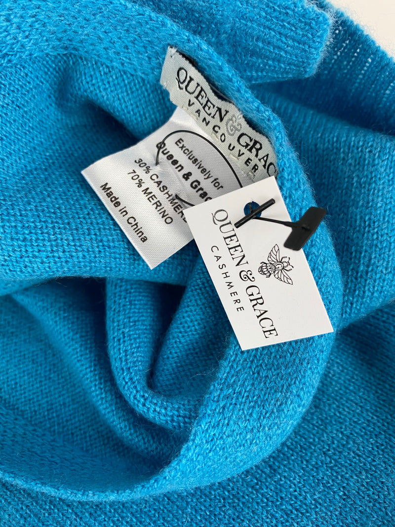 Cashmere Scarf 30/70  | Cyan