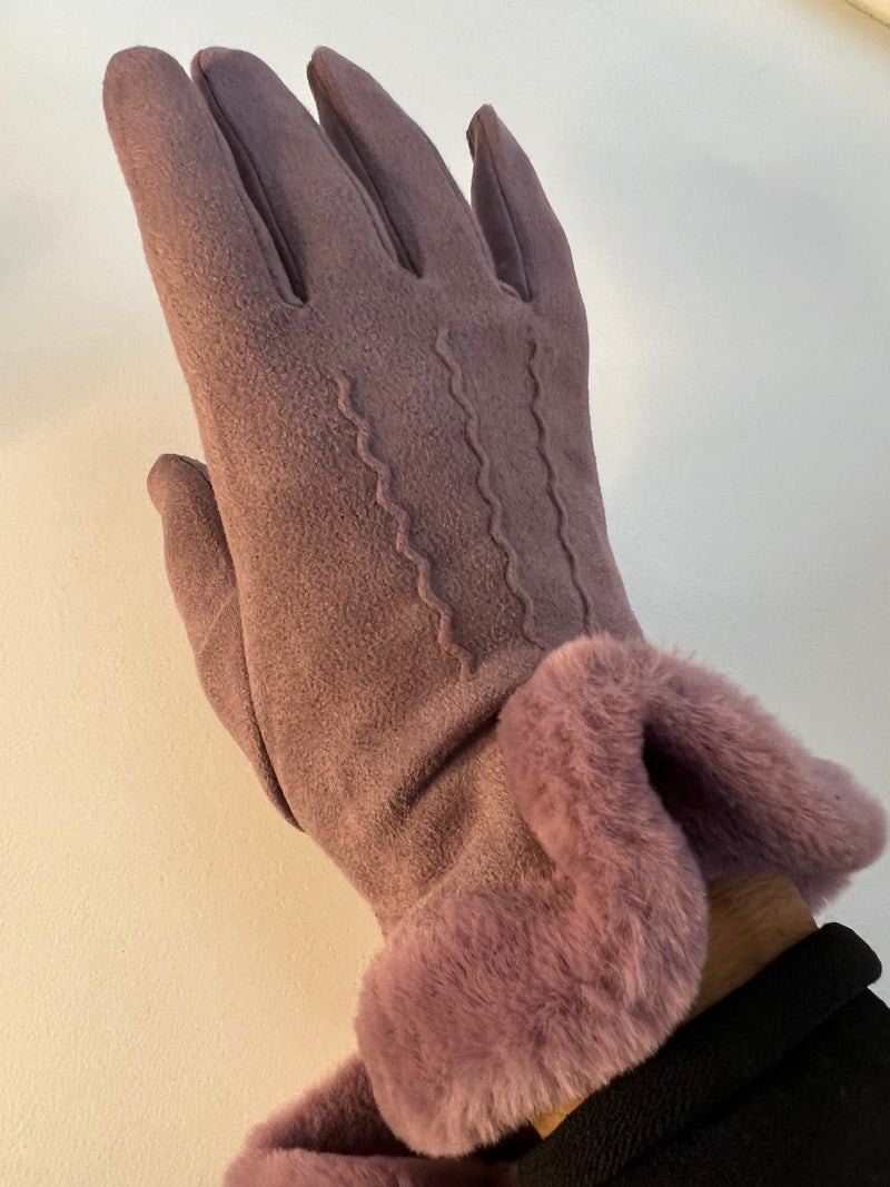Ladies Gloves | Pink Faux Fur