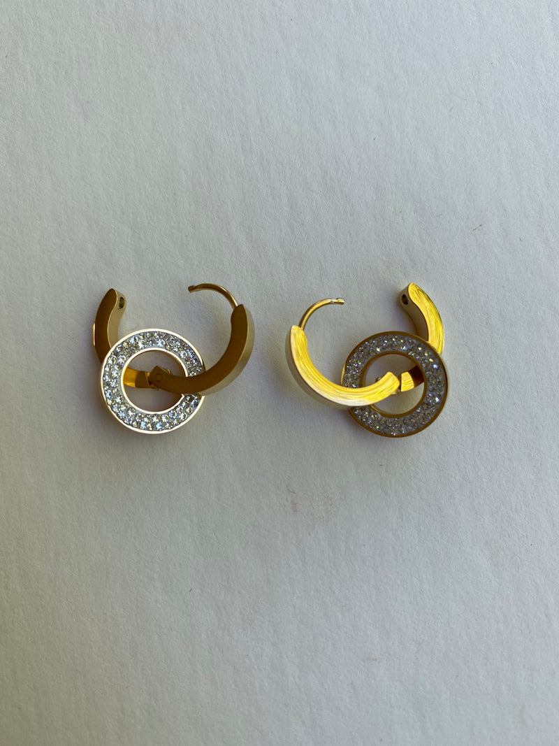 Double Ring Earrings | Gold LAST PAIR