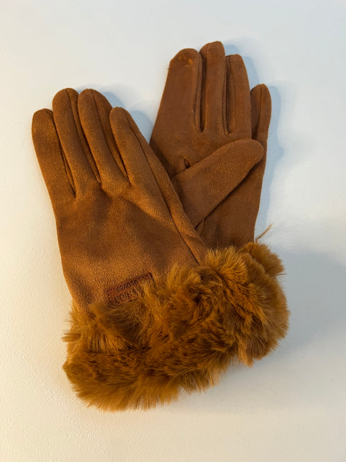 Ladies Gloves | Cognac Faux Cuff
