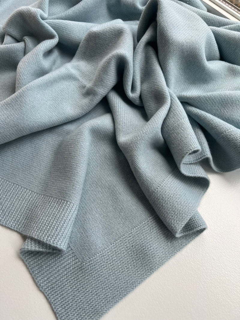 New! 100% Cashmere Baby Blanket | Pale Blue